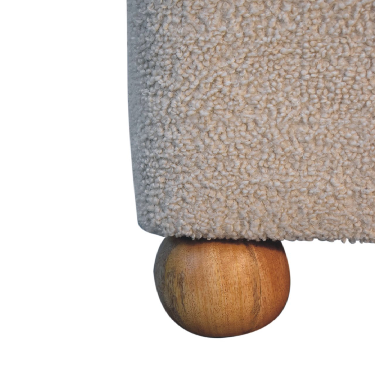 Serenity Footstool With Ball Feet Cream Foam Wood Fabric