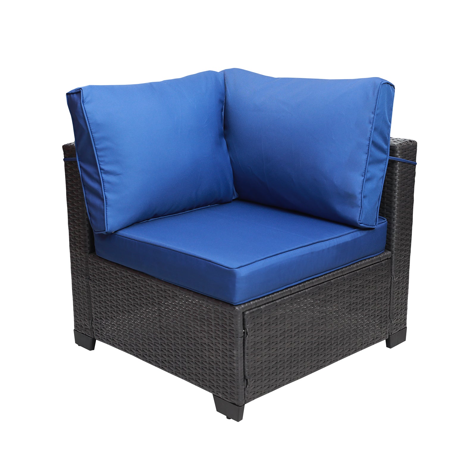 Outdoor Garden Patio Furniture 7 Piece Pe Rattan Wicker Cushioned Sofa Sets And Coffee Table, Patio Furniture Set Outdoor Couch Outdoor Couch Patio Furniture Outdoor Sofa Patio Couch Yes Complete Patio Set Black Blue Rust Resistant Frame Water Resistant