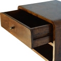 Chestnut Curve Floating Bedside Chestnut Solid Wood