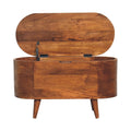 Chestnut Rounded Lid Up Blanket Box Chestnut Solid Wood