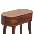 Solid Wood Mini Albion Chestnut Console Brown Brown Primary Living Space Scandinavian Freestanding Mango Drawers Lacquered Oval Wood Solid Wood