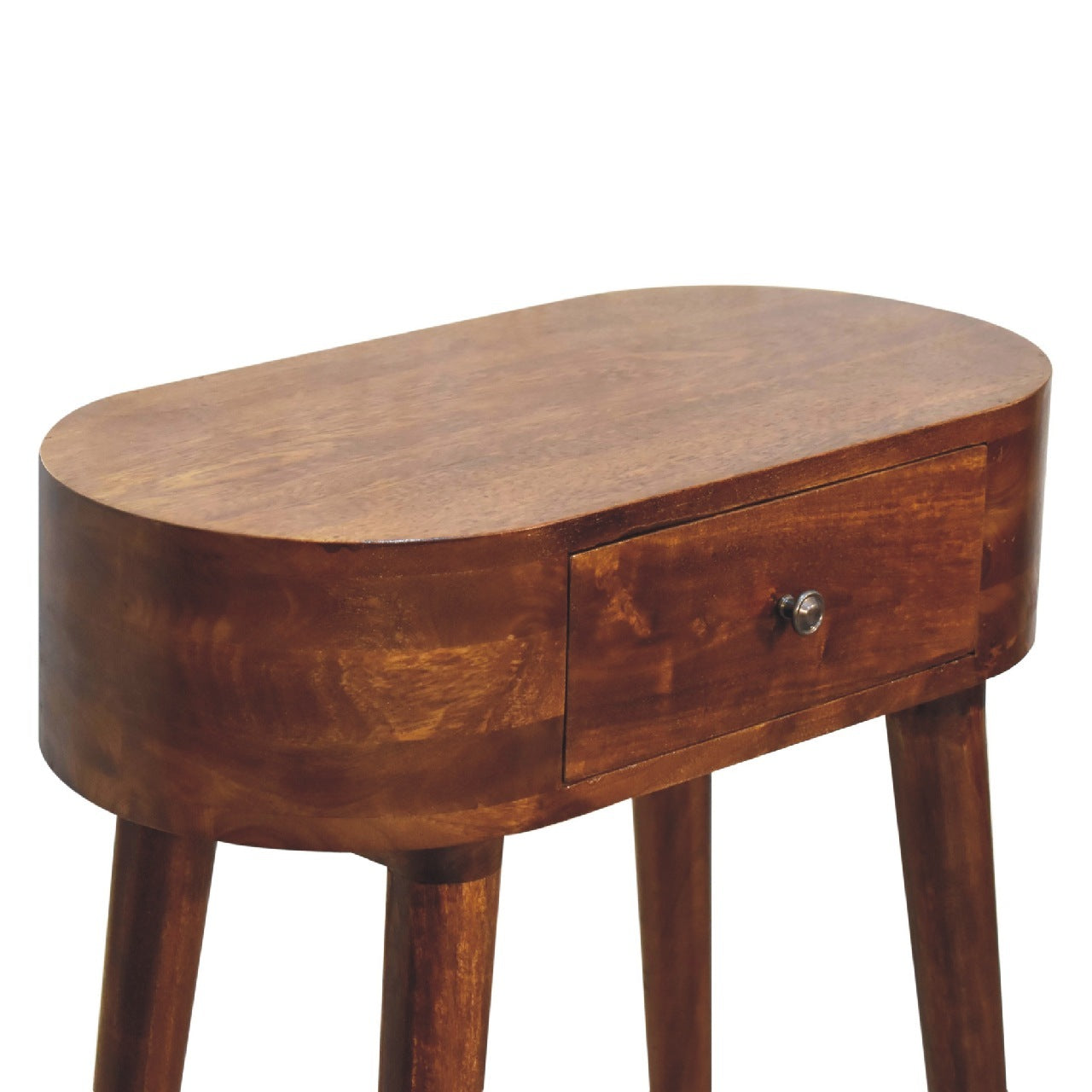 Solid Wood Mini Albion Chestnut Console Brown Brown Primary Living Space Scandinavian Freestanding Mango Drawers Lacquered Oval Wood Solid Wood
