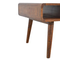 Solid Wood Curved Chestnut Coffee Table Chestnut Brown Primary Living Space Classic,Contemporary Freestanding Mango Shelves Coffee & End Tables Lacquered Rectangular Wood Solid Wood