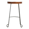 Industrial Chunky Bar Stool Chestnut Wood Metal