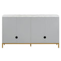 Modern Sideboard With Extra Large Storage Space With Metal Handles And Support Legs For Living Room And Dining Room Light Grey Light Gray Mdf