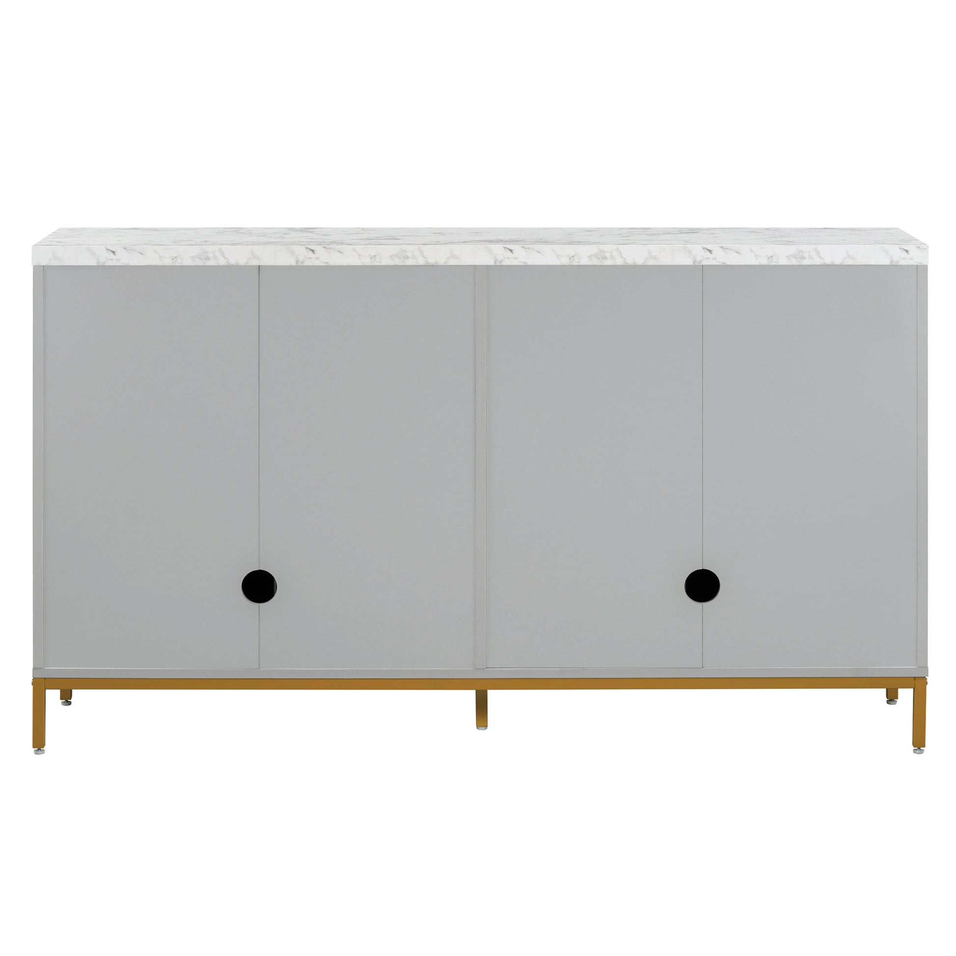 Modern Sideboard With Extra Large Storage Space With Metal Handles And Support Legs For Living Room And Dining Room Light Grey Light Gray Mdf