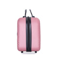 4 Piece Abs Lightweight Suitcase, 14 Inch Makeup Box, Aircraft Wheels 14 20 24 28 Pink Pink Abs