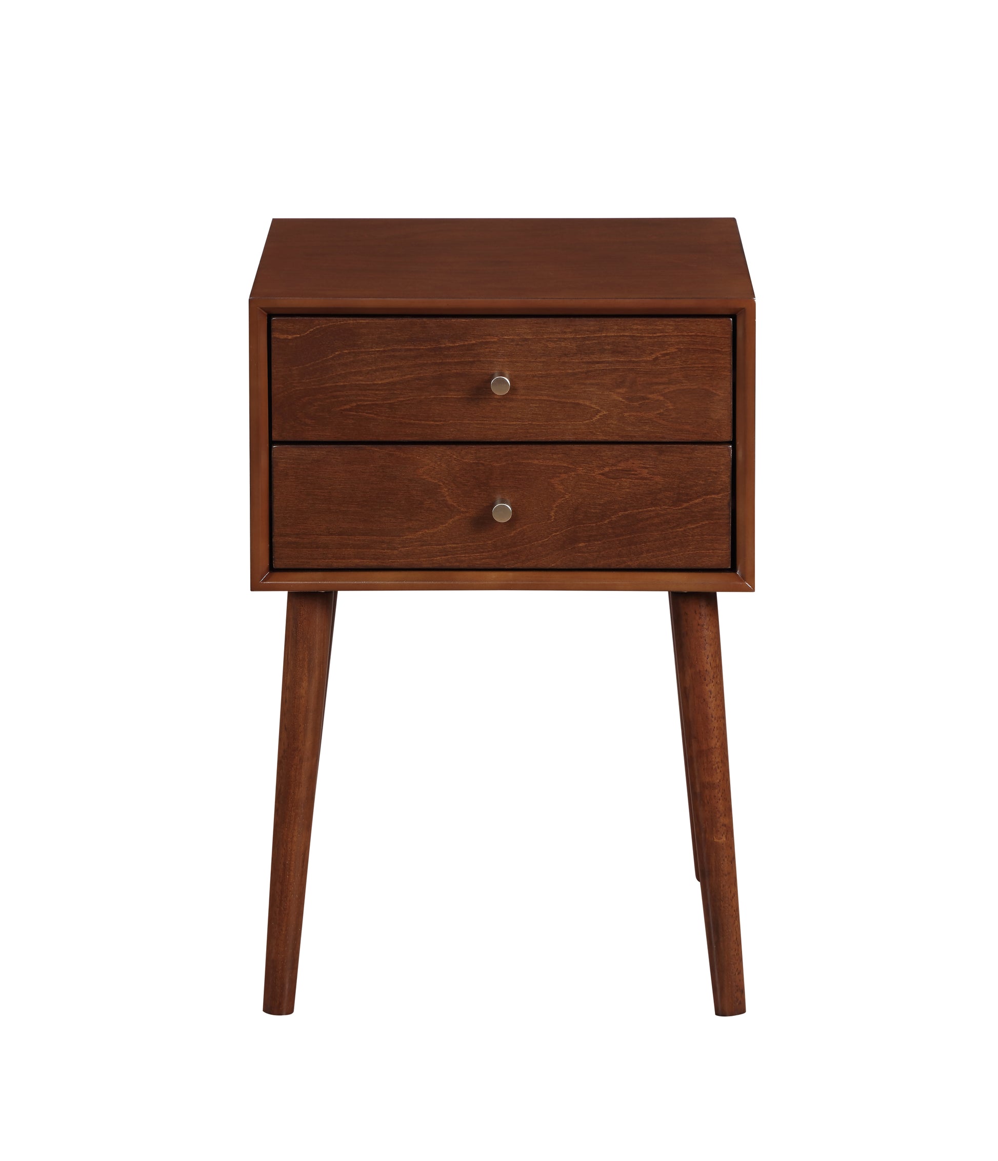 Wood Nightstand With 2 Drawers,Side Table Bedroom Storage Drawer Bedside End Table,Small Side End Table With Storage, Dark Walnut Walnut 2 Drawers Rubber Wood