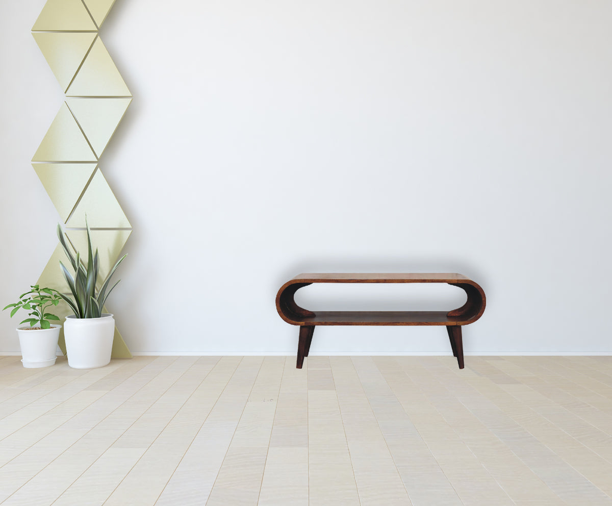 Amaya Nordic Style Coffee Table Chestnut Solid Wood