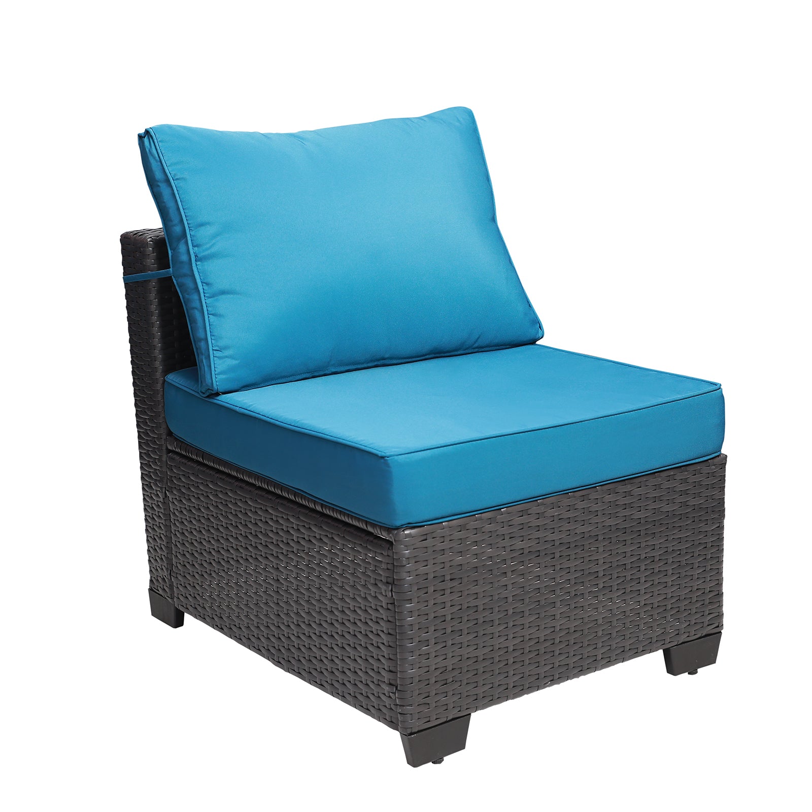 Outdoor Garden Patio Furniture 7 Piece Pe Rattan Wicker Cushioned Sofa Sets And Coffee Table, Patio Furniture Set Outdoor Couch Outdoor Couch Patio Furniture Outdoor Sofa Patio Couch Yes Complete Patio Set Black Blue Rust Resistant Frame Water Resistant