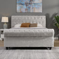 Hartfried Upholstered Storage Bed,Queen Size Queen Silver Solid Wood