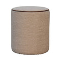 Serenity Round Footstool Cream Foam Wood Fabric