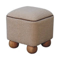 Serenity Footstool With Ball Feet Cream Foam Wood Fabric