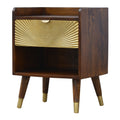 Manila Gold One Drawer Bedside Chestnut Wood Metal