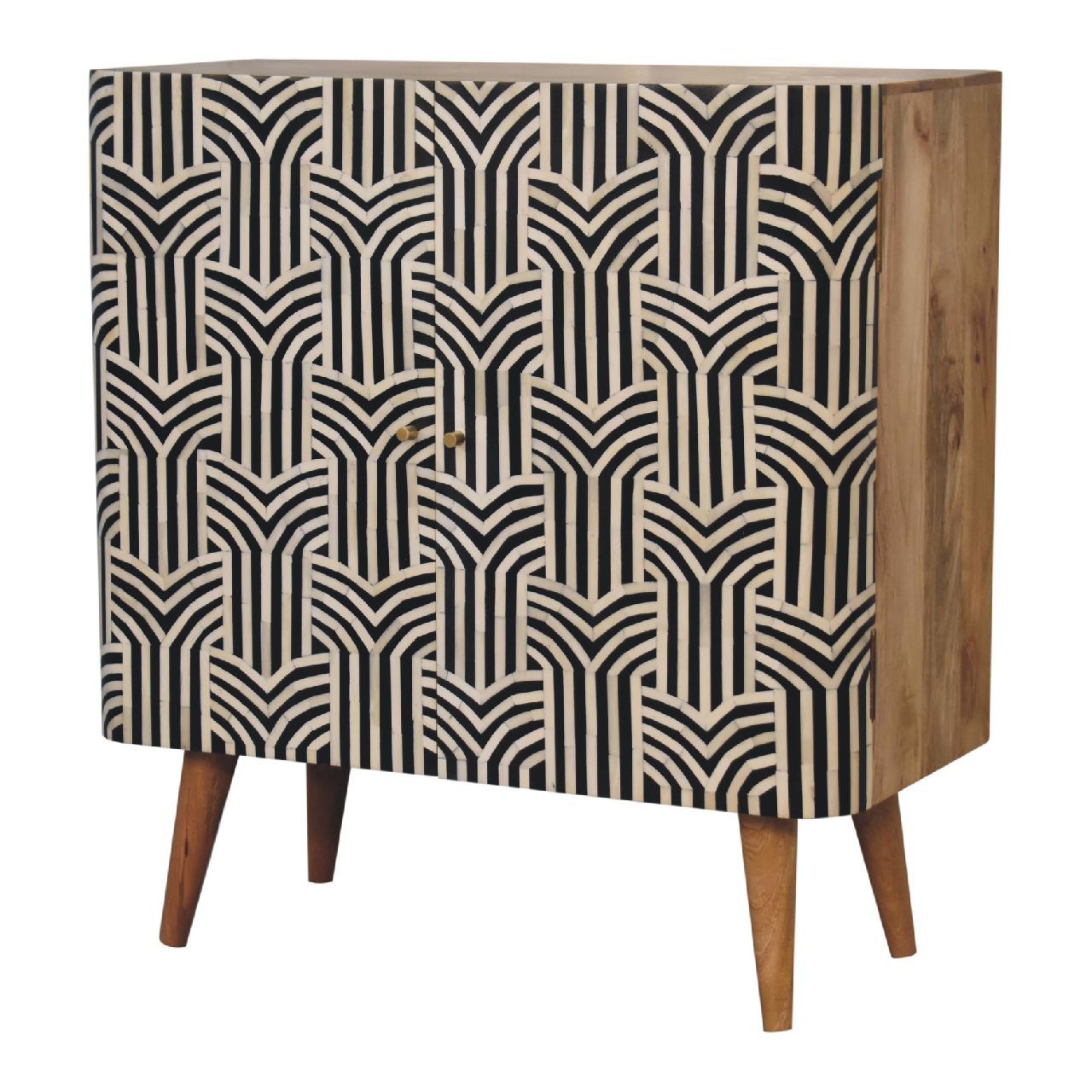 Edessa Bone Inlay Cabinet Oak Solid Wood