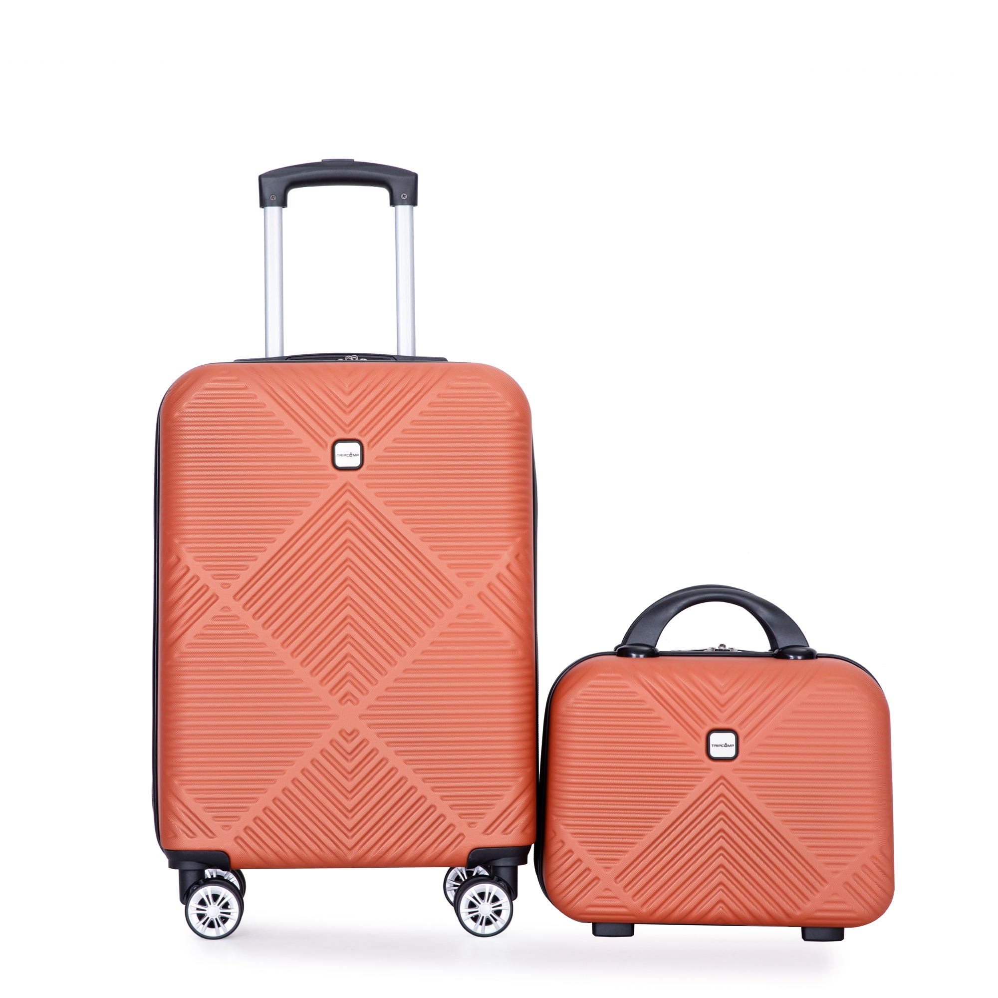 2Piece Luggage Sets Abs Lightweight Suitcasespinner Wheels, 20 14 Dark Orange Orange Dark Orange Abs