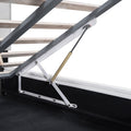 Full Size Upholstered Bed With Hydraulic Storage System And Drawer, White White Pu Leather