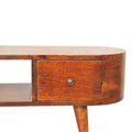 Chestnut Round Open Media Unit Chestnut Solid Wood