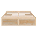 Full Size Platform Bed With 6 Storage Drawers,Antique Natural Antique Natural Mdf Lvl