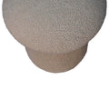 Cream Boucle Mushroom Footstool Cream Foam Wood Fabric