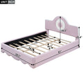 Full Size Upholstered Platform Bed With Led Headboard, Pink Box Spring Not Required Full Pink Wood Bedroom Upholstered