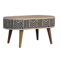 Edessa Bone Inlay Coffee Table Oak Solid Wood