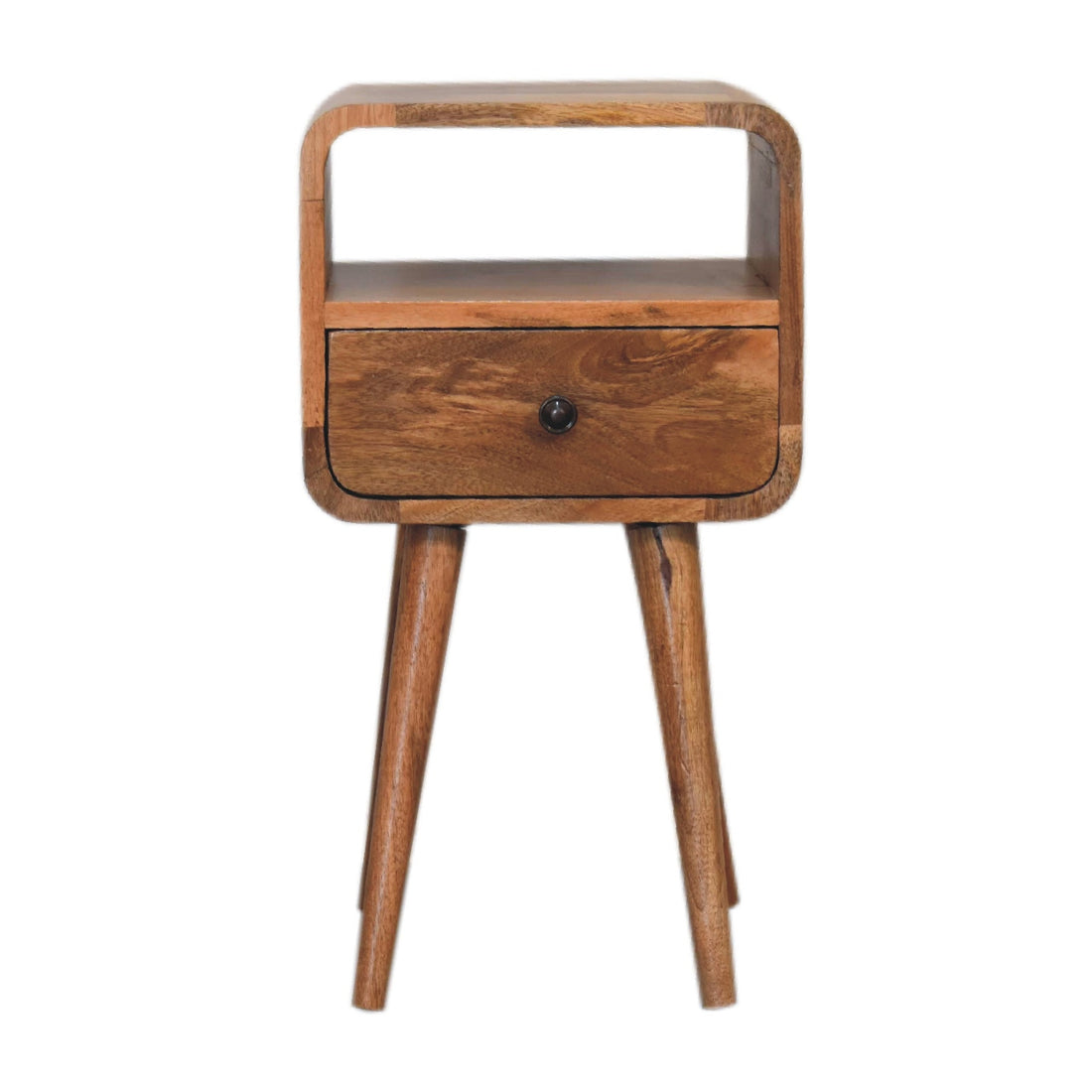 Mini Oakish Curve Open Bedside Oak Solid Wood