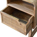 Close Knit Tallin Bedside Oak Wood Rattan