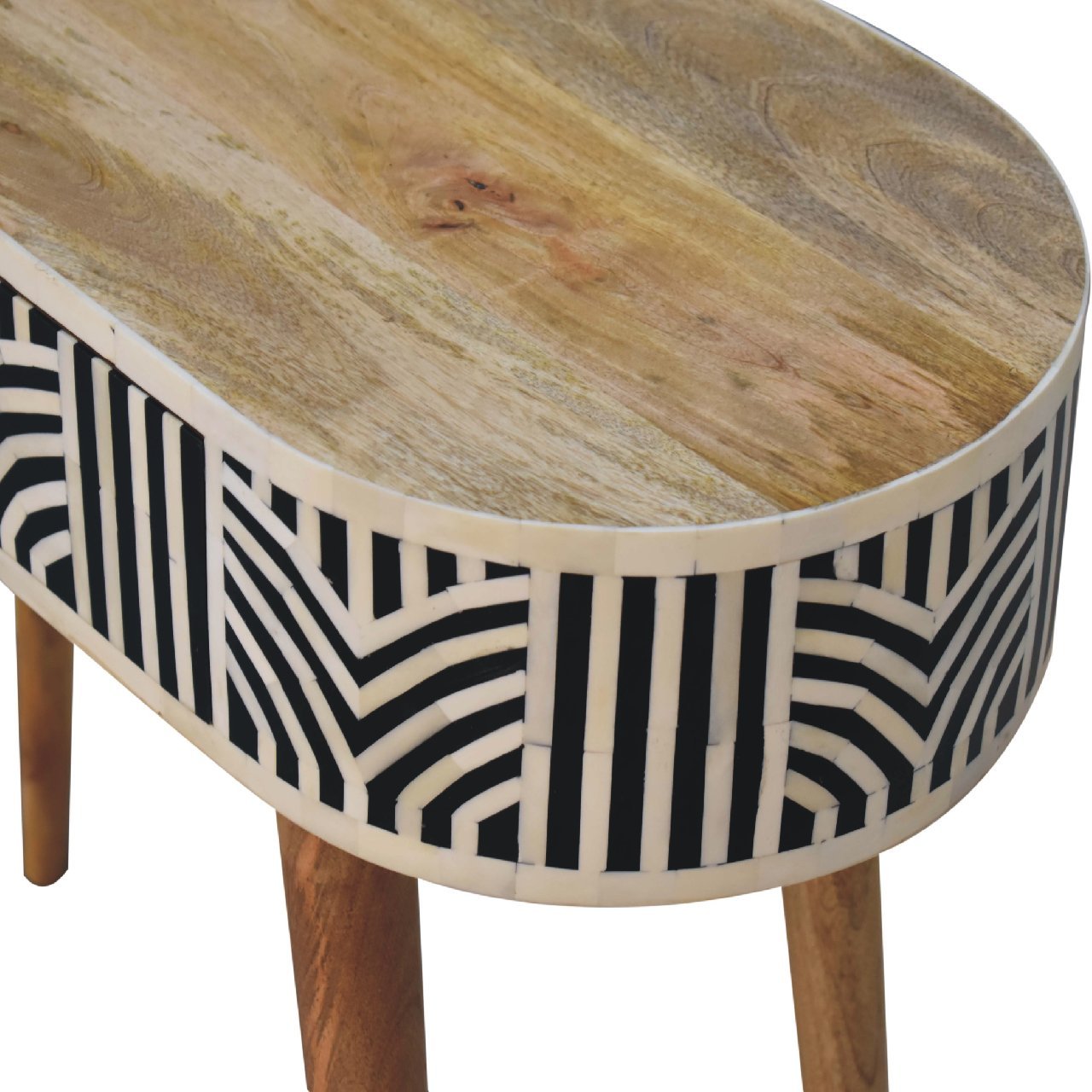 Edessa Bone Inlay Console Table Oak Solid Wood