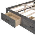 Queen Size Platform Bed With 6 Storage Drawers,Antique Gray Antique Gray Mdf Lvl