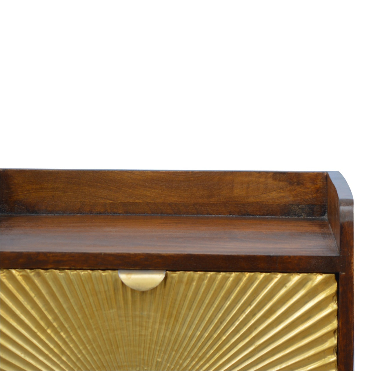 Manila Gold One Drawer Bedside Chestnut Wood Metal