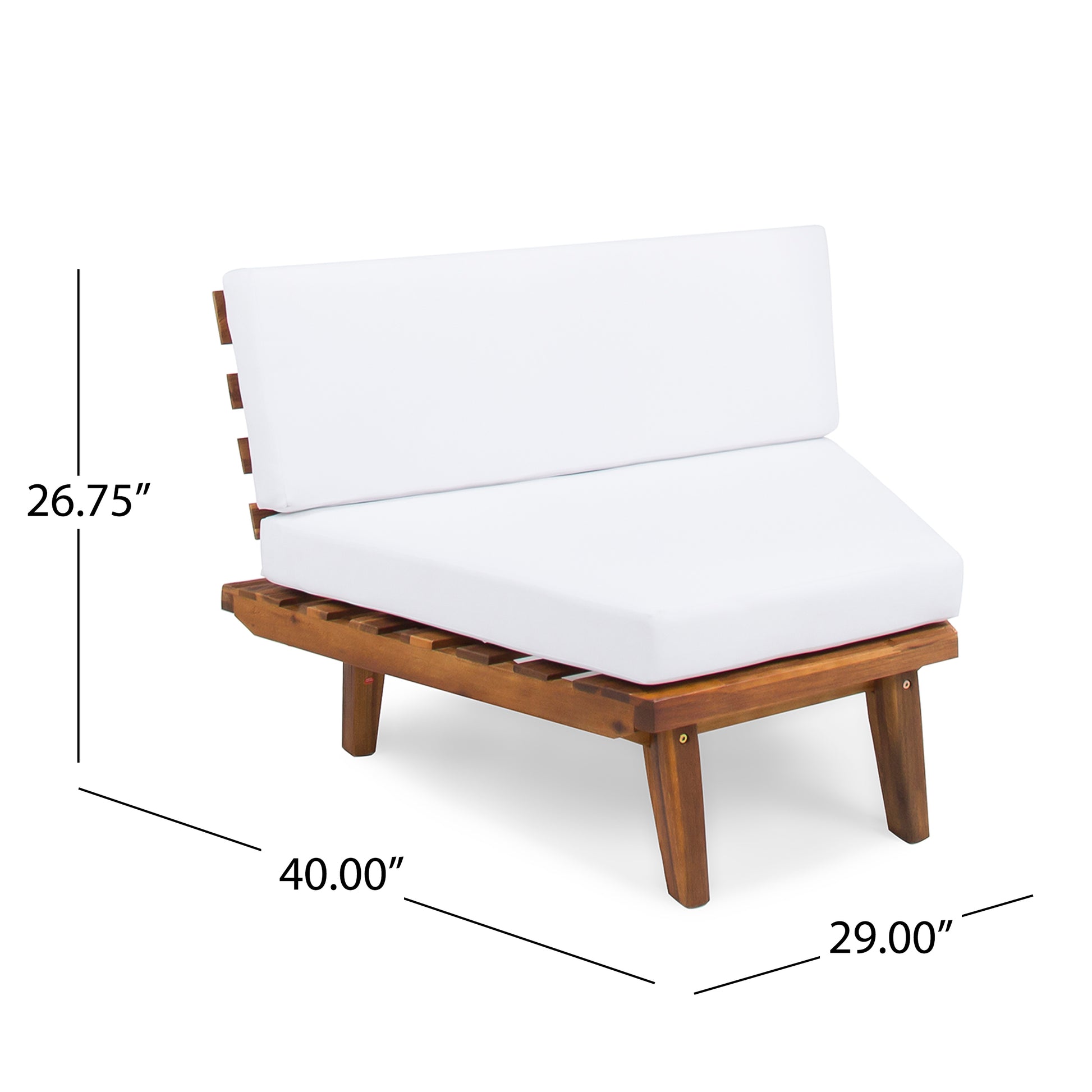 Hillcrest V Shaped 4 Piece Sofa Set Sbwhi White Acacia Wood