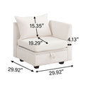 Modular Sectional Sofa, Convertible Sofa Couch With Storage, Sleeper Sectional Sofa Set, Flexible Modular Combinations Fabric Couch For Living Room Beige,5 Seat Sofa Beige Wood Soft Heavy Duty Fabric 5 Seat