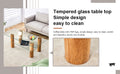 Modern Minimalist Double Layer Transparent Tempered Glass Coffee Table And Coffee Table, Paired With Wooden Mdf Decorative Columns. Computer Desk. Game Table. Ct X02 Transparent Glass