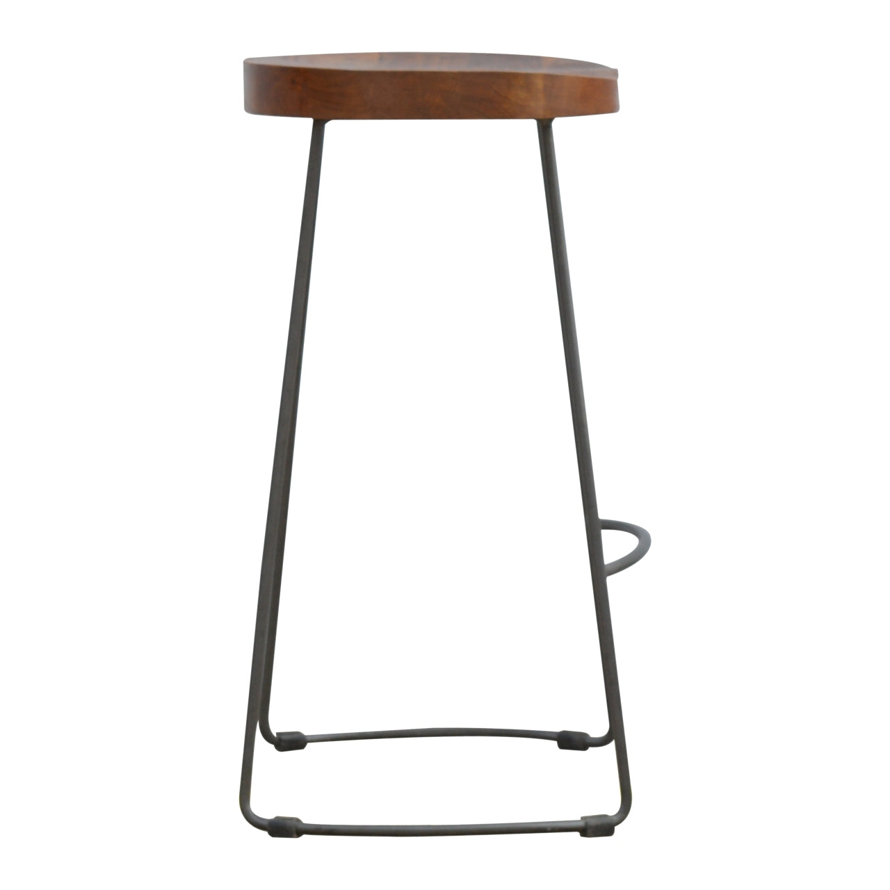 Industrial Chunky Bar Stool Chestnut Wood Metal