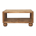 Larissa Large Coffee Table Oak Wood Rattan