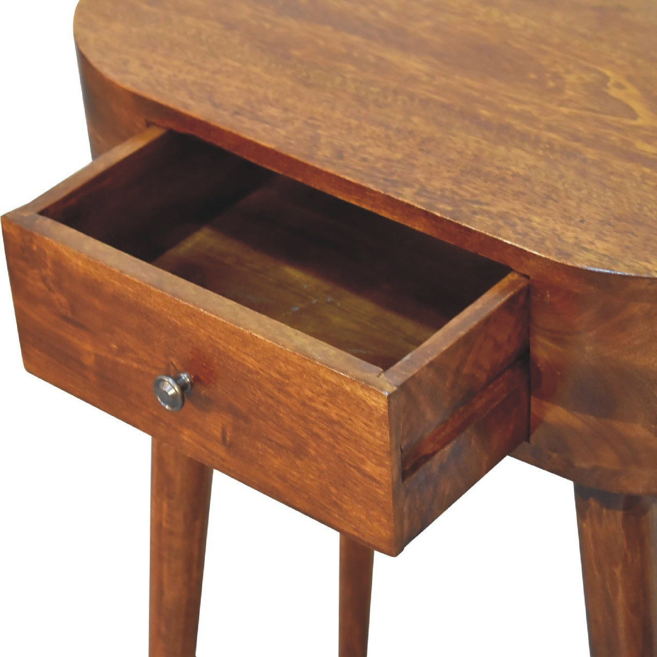 Solid Wood Mini Albion Chestnut Console Brown Brown Primary Living Space Scandinavian Freestanding Mango Drawers Lacquered Oval Wood Solid Wood