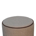 Serenity Round Footstool Cream Foam Wood Fabric