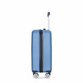 4 Piece Abs Lightweight Suitcase, 14 Inch Makeup Box, Aircraft Wheels 14 20 24 28 Blue Blue Abs