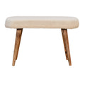 Cream Boucle Nordic Bench Oak Foam Wood Fabric