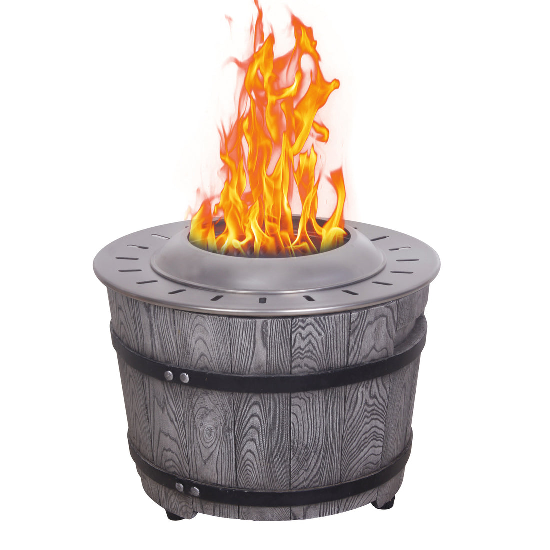 Smokeless Firepit With Wood Pellet Twig Wood As The Fuel, Wood Look Antique Black Garden & Outdoor American Design Magnesium Oxide