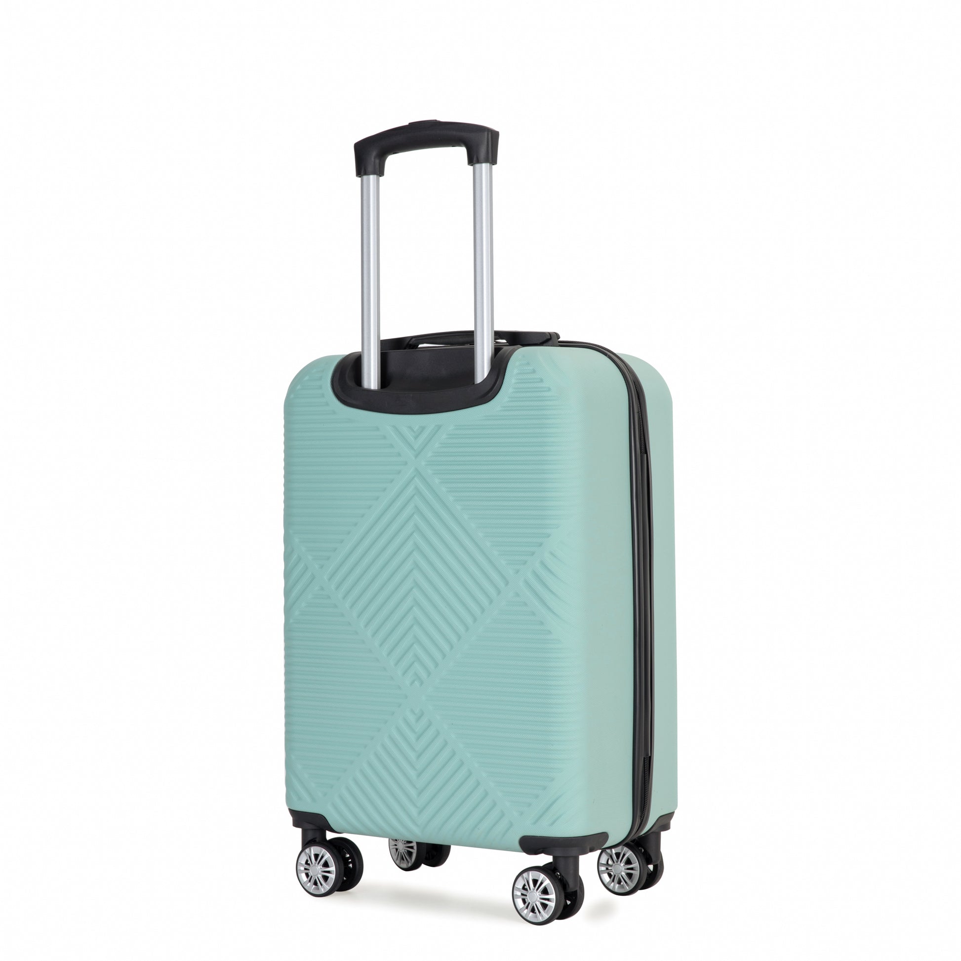 4 Piece Abs Lightweight Suitcase, 14 Inch Makeup Box, Aircraft Wheels 14 20 24 28 Light Blue Light Blue Abs