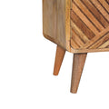 Boucle Carved Telephone Table Oak Foam Wood Fabric