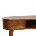 Solid Wood Mini Chestnut Wave Coffee Table Chestnut Brown Bedroom Classic,Contemporary Freestanding Mango Drawers Coffee & End Tables Lacquered Wood Solid Wood