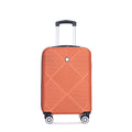 4 Piece Abs Lightweight Suitcase, 14 Inch Makeup Box, Aircraft Wheels 14 20 24 28 Dark Orange Dark Orange Abs