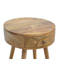 Nordic Circular Shaped Bedside Oak Solid Wood