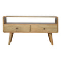 Curved Oak Ish Media Unit Oak Solid Wood