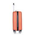 4 Piece Abs Lightweight Suitcase, 14 Inch Makeup Box, Aircraft Wheels 14 20 24 28 Dark Orange Dark Orange Abs