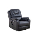 Liyasi Zero Gravity Power Recliner With Comfortable Lying Degree, Massage, Heating And Phone Holder, Side Pockets, Usb Charge Ports, Enjoy Extreme Relaxation Black Power Remote Primary Living Space Medium Soft Eucalyptus Foam Bonded Leather