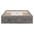 Full Size Platform Bed With 6 Storage Drawers,Antique Gray Antique Gray Mdf Lvl